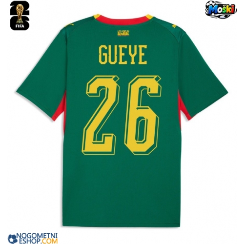 Moški Nogometni dresi Senegal Pape Gueye #26 Gostujoči SP 2026 Kratek Rokav